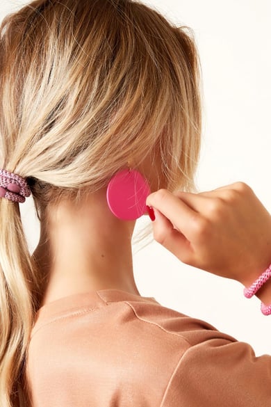 Confezione da 5 fiocchi per capelli Lilac Polyester h5 Immagine3